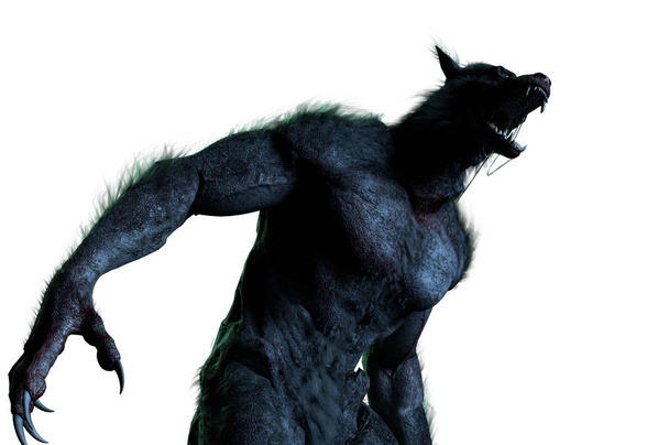 werewolf on white background 3D render - Photo, Image