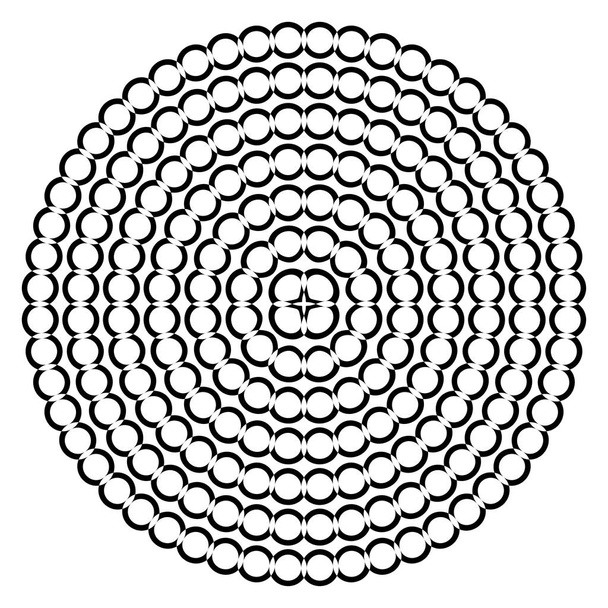 Pyöreä muoto ympyrä pisteitä. Vektoriketjumallin rakenne
. - Vektori, kuva