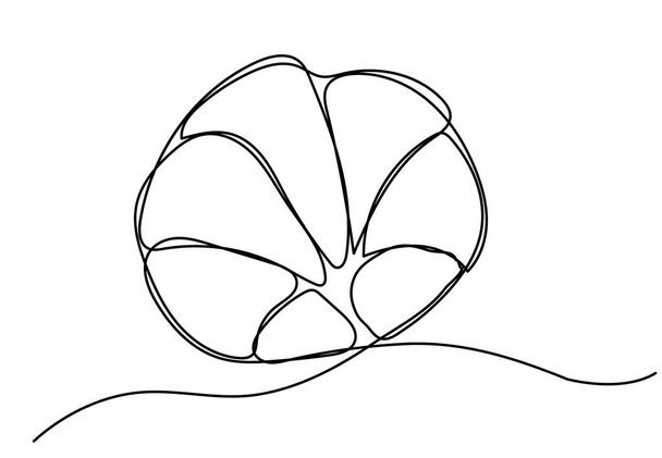 uma linha contínua de croissant desenhada a partir da silhueta de imagem manual. Arte de linha. croissant assado massa folhada
 - Vetor, Imagem