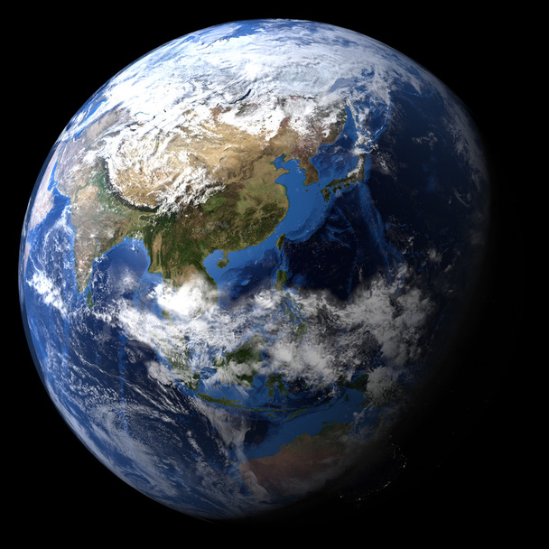Rendered three dimensional earth - Photo, Image