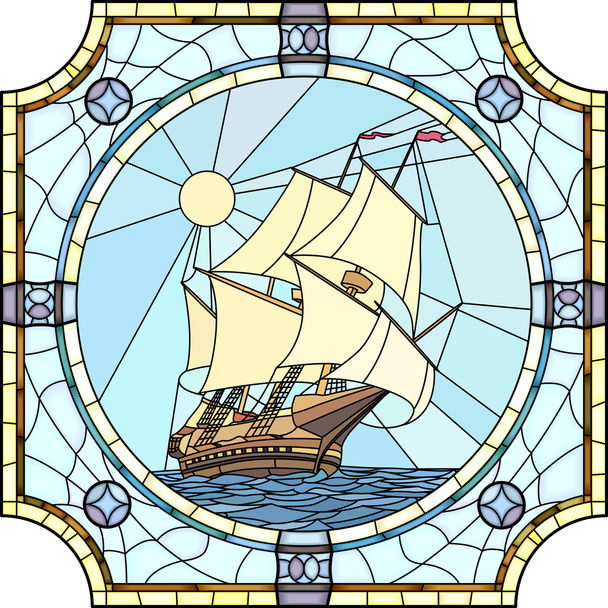 Illustration of sailing ships of the 17th century. - Vector, Image