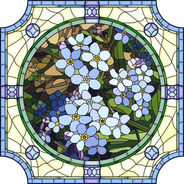 Vector illustration of flower blue forget-me-not. - Vector, Image