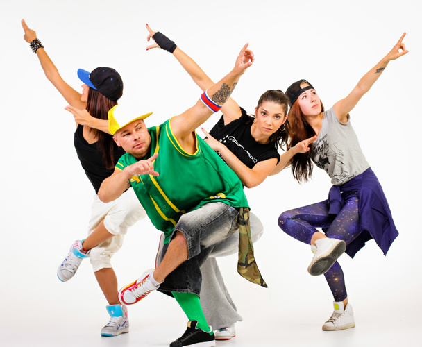 Grupo de jovens em trajes de hip hop
 - Foto, Imagem