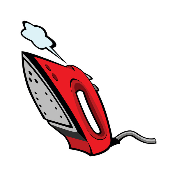 Steam iron line icon on white background. - Vector, Image