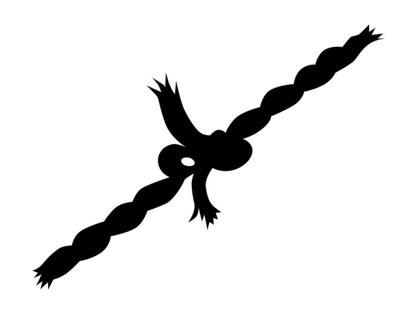 Vector silhouette of knot on the rope. Motives of yachting, obje - Vector, Image