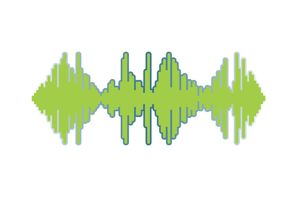 Pulse odtwarzacz muzyczny logotyp. Ilustracja fali dźwiękowej - Zdjęcie, obraz
