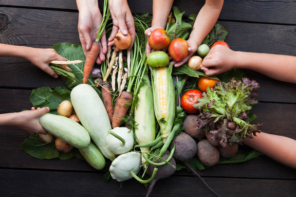 Friss tápanyag vegetáriánus ételek, gazdálkodás fenntartható. - Fotó, kép