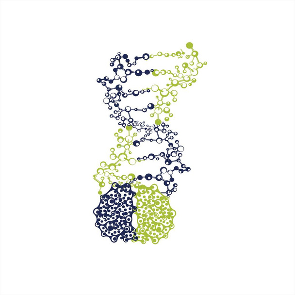 mózg DNA helisy genów logo i ikona wektora - Wektor, obraz