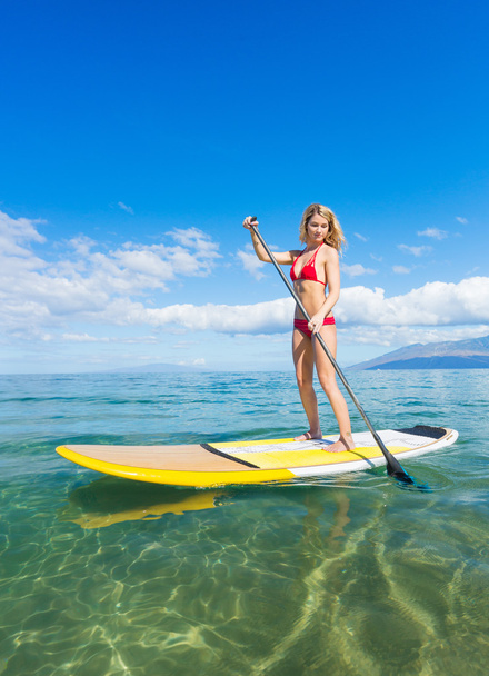 Woman on Stand Up Paddle Board - Fotó, kép