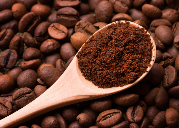 Ground coffee closeup. - Photo, Image
