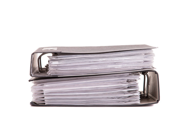 Folders with documents on white background - Photo, Image