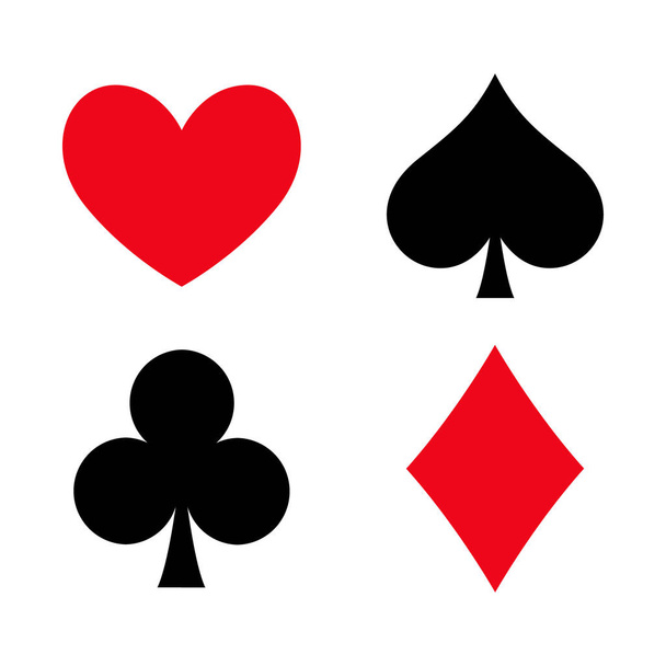 Poker flat icon card suites game and sign symbol logo illustration design - Vetor, Imagem