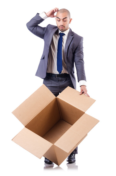 Бизнесмен с коробкой
 - Фото, изображение