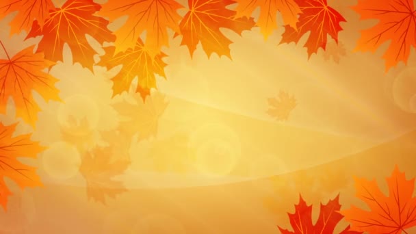 fondo de otoño con hojas amarillas - Imágenes, Vídeo