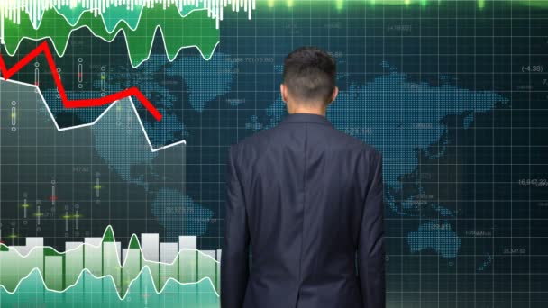 Inversor de negocios molesto por la caída del mercado, bolsa de valores de oso, hombre llorando
 - Metraje, vídeo