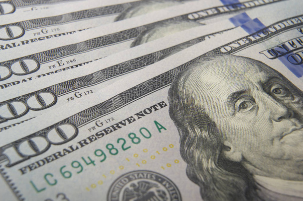rahan tausta. Amerikan satasen seteleitä. kopioi tila
 - Valokuva, kuva