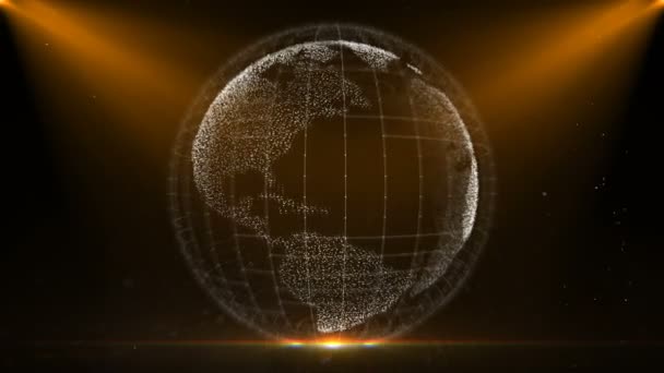 Pyörivä maapallo keskellä, maailmanlaajuinen liike tausta planeetta Maa pyörii
 - Materiaali, video