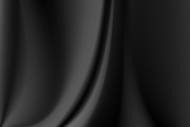 Black silk background with some soft folds - Vector, Image