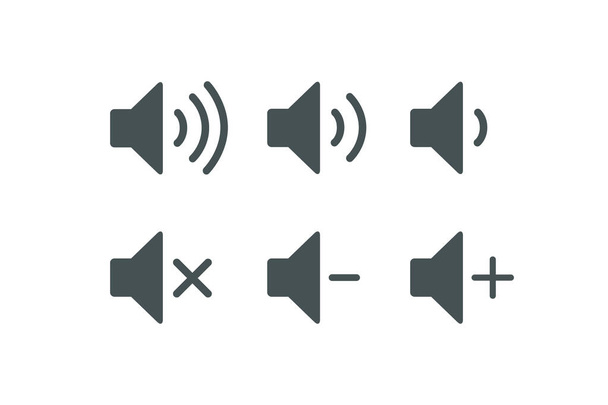 Conjunto de iconos de Sound Music. Iconos de audio. Botones de sonido. Ilustración vectorial aislada sobre fondo blanco
. - Vector, imagen