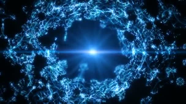 modrý abstraktní digitální tunel trychtýř umělá inteligence neurální síťová smyčka - Záběry, video