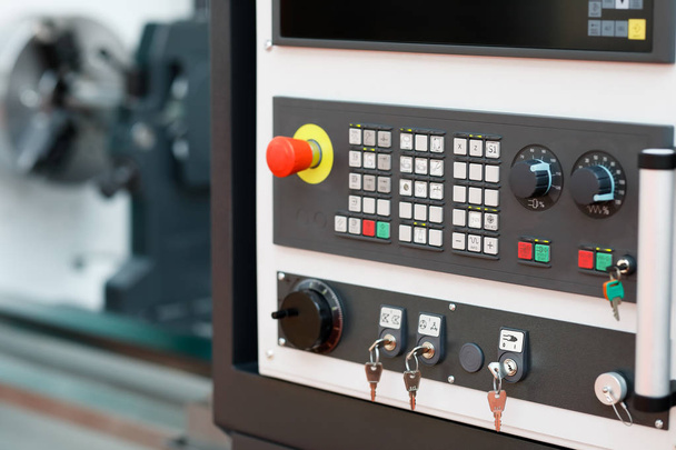 modern turning machine with CNC control panel - Photo, Image