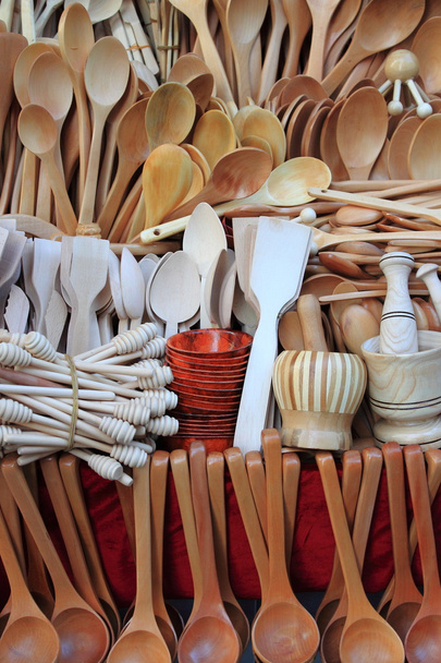 Kochutensilien aus Holz - Foto, Bild