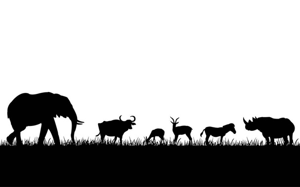 Μαύρες σιλουέτες άγριων ζώων - Διάνυσμα, εικόνα