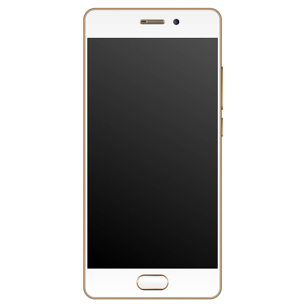 Modern realistic Smartphone mockup Golden edge - Vector, Image