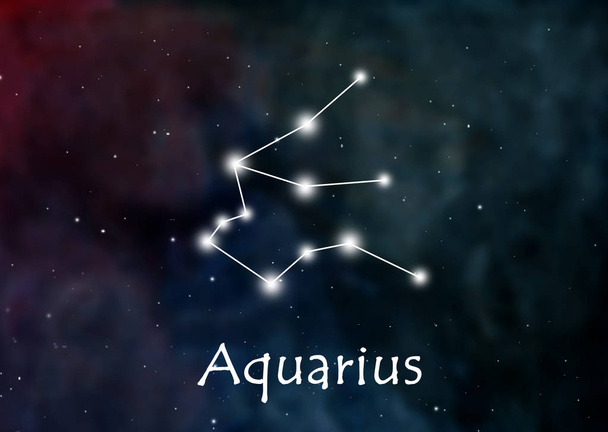 Aquarius horoscope or zodiac or constellation illustration - 写真・画像