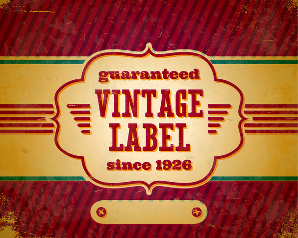 Aged vintage label - Vector, imagen