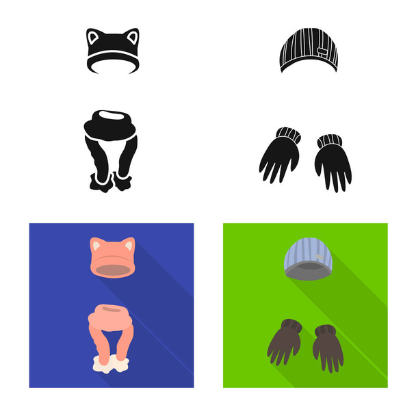 Isolated object of clothes and texture logo. Collection of clothes and weather vector icon for stock. - ベクター画像