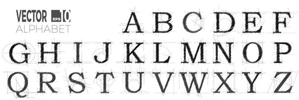 set van lettertype en alfabet, vector van moderne abstracte letters gemaakt - Vector, afbeelding