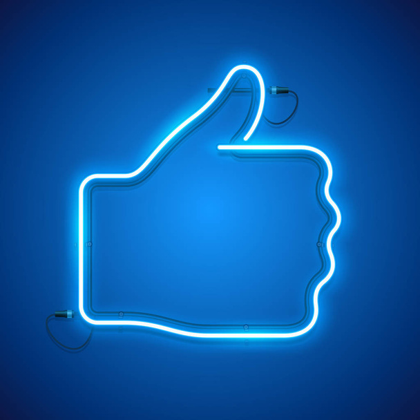 Blue Neon Like Sign - Vector, Image