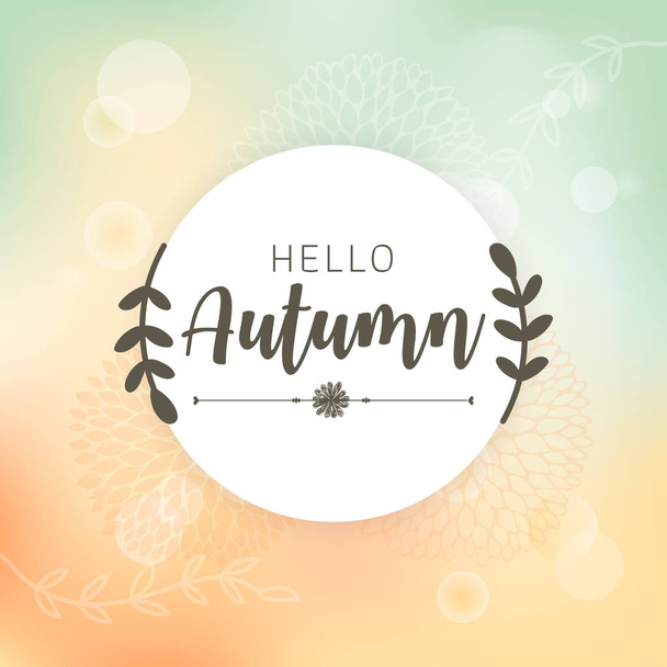 Autumn bokeh background with falling leaves. Abstract autumn bokeh background. Vector illustration. - Вектор,изображение