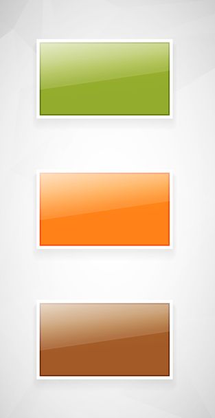 Glossy rectangle button - Vector, Image