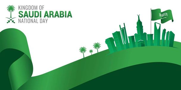 Saudi-Arabian kansallispäivä onnittelukortti
 - Vektori, kuva