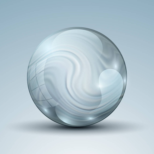 Liquid wave 3d sphere.Turquoise fluid vortex - Vector, Image