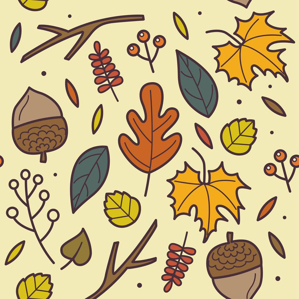 Бесшовный рисунок осенью с элементами цветочного дизайна
 - Вектор,изображение