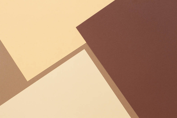 Χρωματικά χαρτιά γεωμετρία σύνθεση banner φόντο με μπεζ, κίτρινο, ανοιχτό καφέ και σκούρο καφέ τόνους. - Φωτογραφία, εικόνα