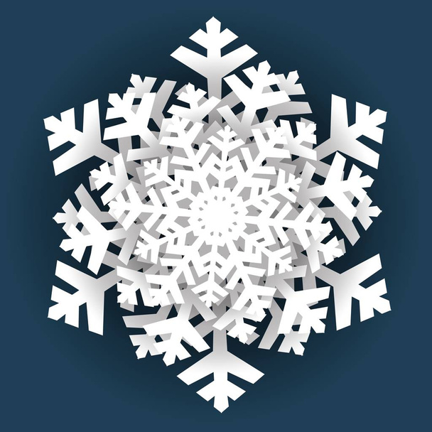スノーフレーク冬のヴィンテージ。寒い冬のシンボル - ベクター画像