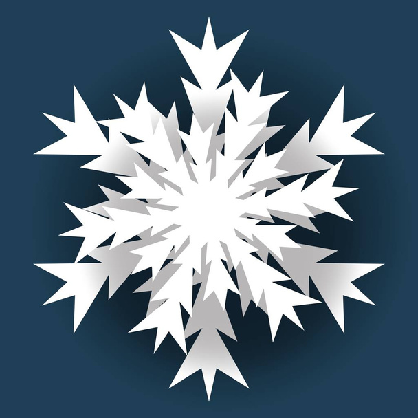 Snowflake winter vintage. Symbol of cold winter - Вектор,изображение