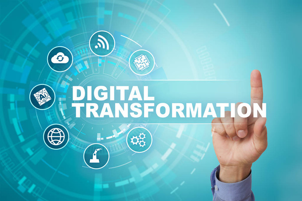 Цифрова трансформація, концепція оцифрування бізнес-процесів та сучасних технологій
. - Фото, зображення