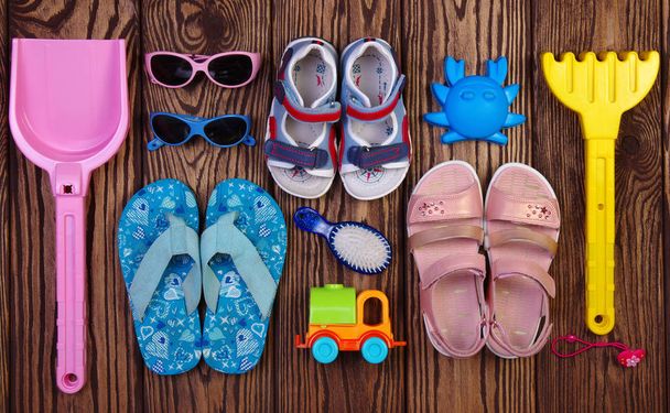 Summer accessories of kids - Photo, Image