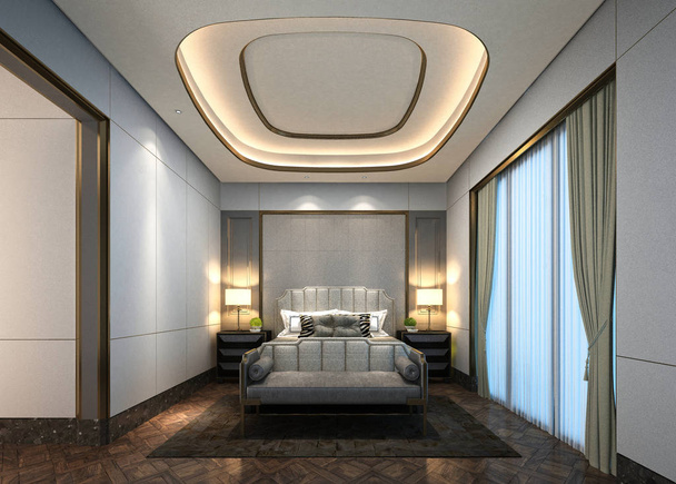 3d renderizado del dormitorio suite del hotel
 - Foto, Imagen