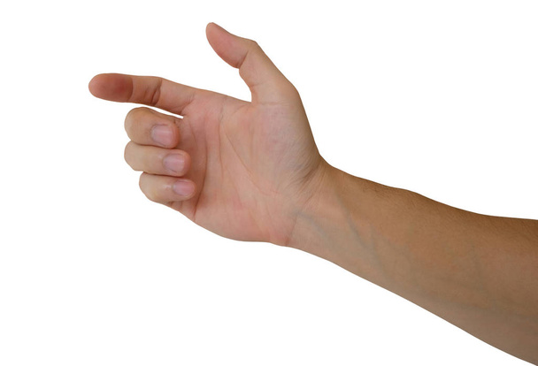 Man hand isolated on white background, clipping path - Foto, afbeelding