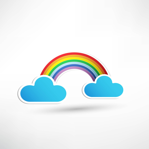 rainbow and clouds in the sky - Vector, Image