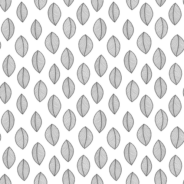 Graphic leaves seamless pattern.  - Vektör, Görsel