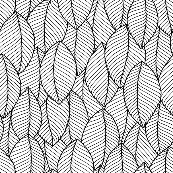 Leaves coloring book pages. Hand drawn artwork. - Vektor, Bild