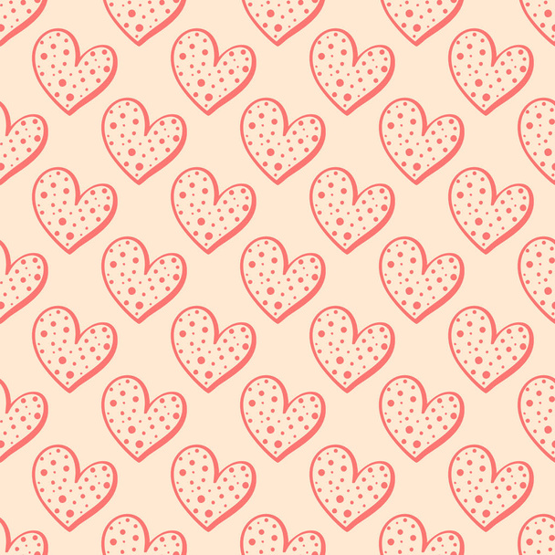 Hearts handdrawn seamless pattern - ベクター画像