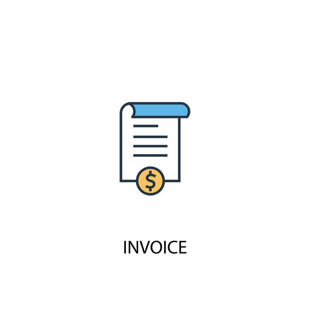 Invoice concept 2 colored icon. Simple blue element illustration. Invoice concept symbol design. Can be used for web and mobile - Vector, Image